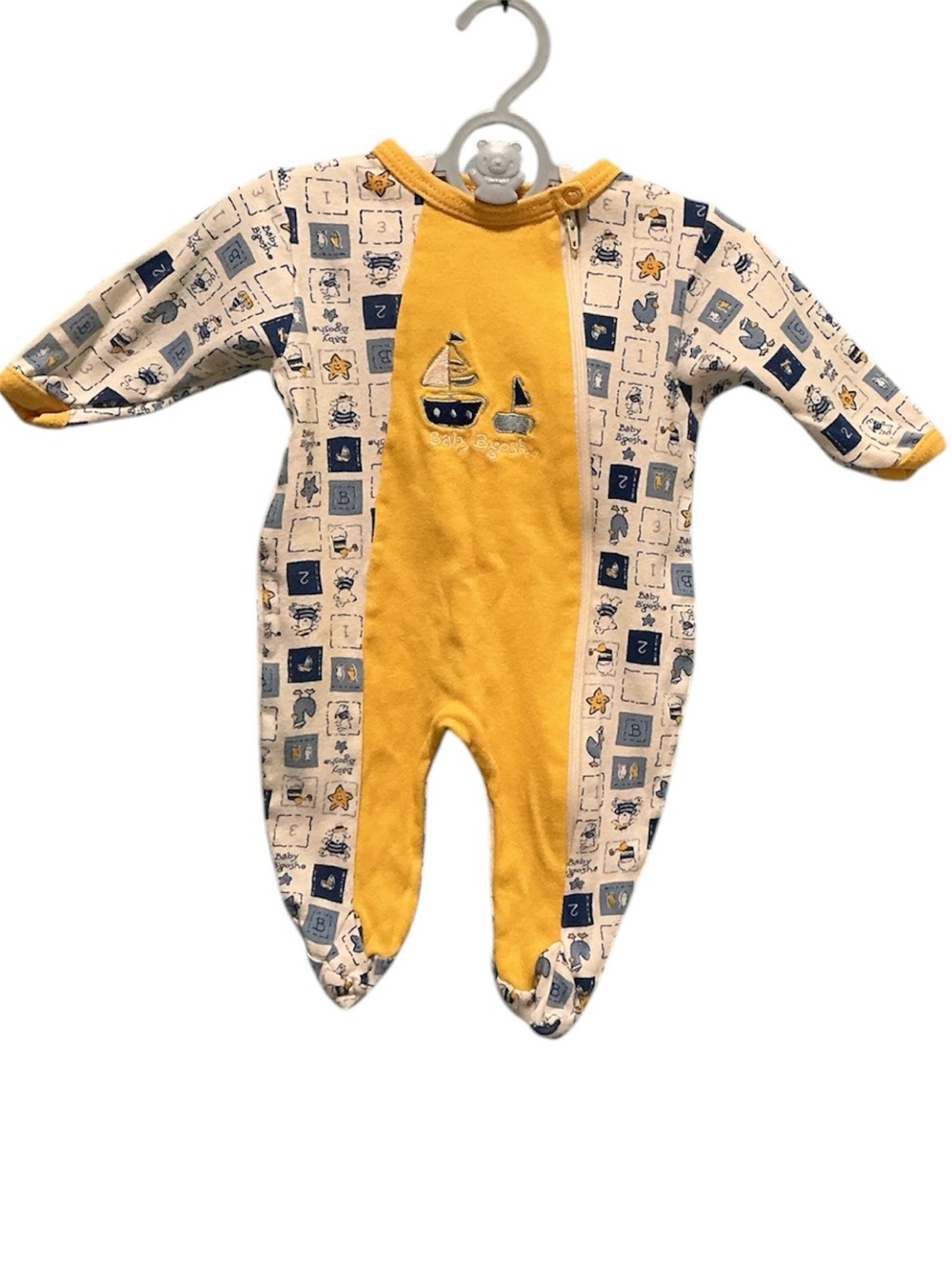 Y2K OshKosh B'gosh Yellow Sailboat Footie One-Piece